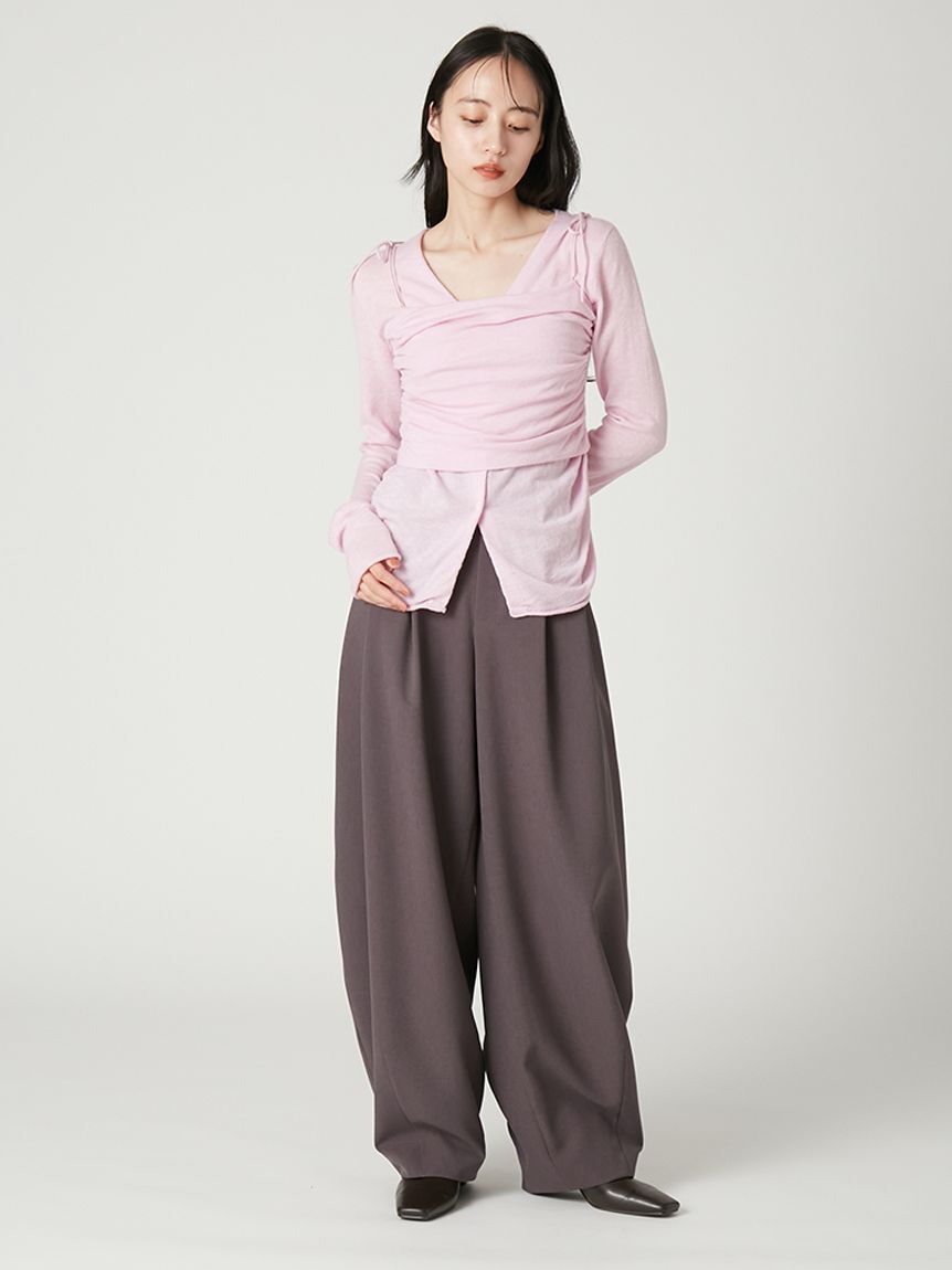 FRAY I.D「【ウォッシャブル・UVカット・防シワ・接触冷感】タックバレルパンツ」|チノ|