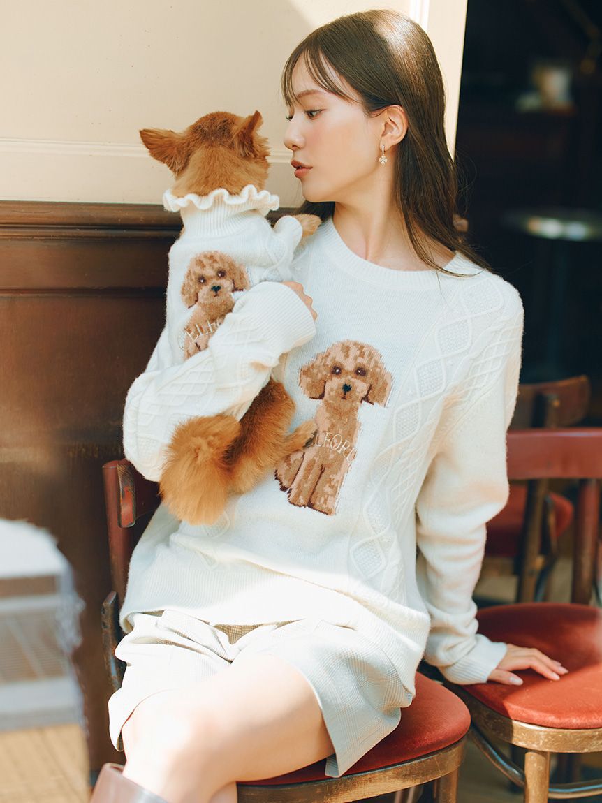 CELFORD「【ドライクリーニング】【DOG&CAT】DOG柄ケーブルニットプルオーバー」|その他|
