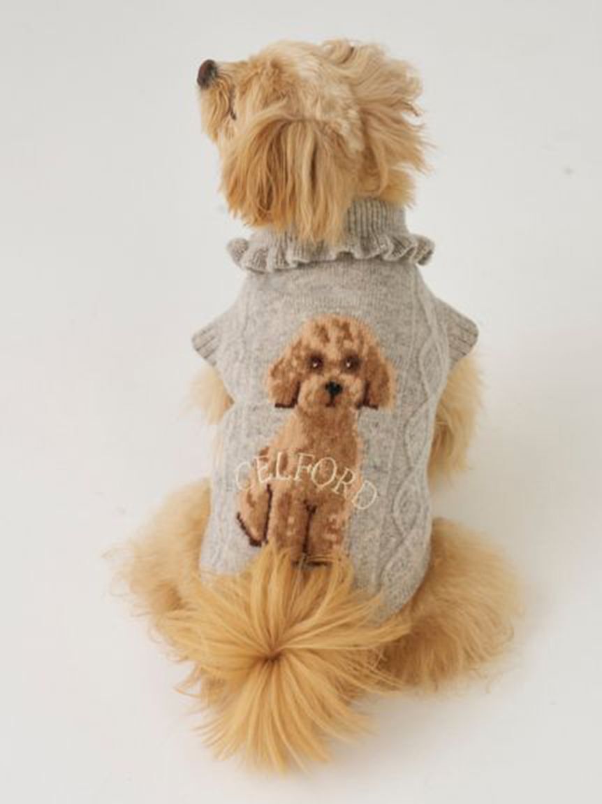 CELFORD「【ドライクリーニング】【DOG&CAT】DOG柄ケーブルニットプルオーバー」|その他|LGRY