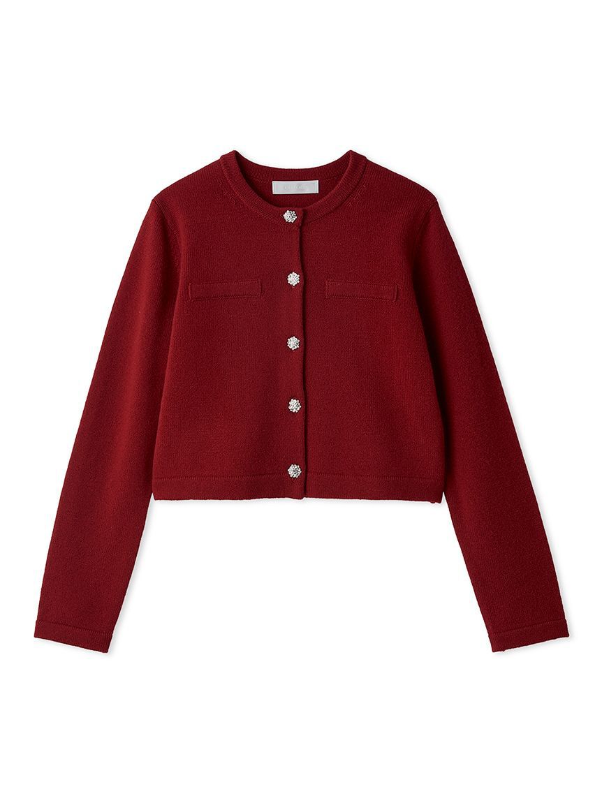 CELFORD「WOOLビジュー釦カーディガン」|カーディガン|RED