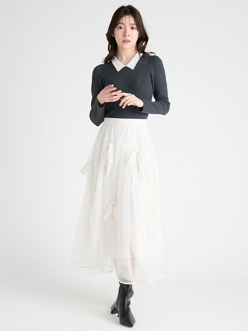 CELFORD「【洗える】カシミヤ混衿付きニットプルオーバー」|ニット・セーター|