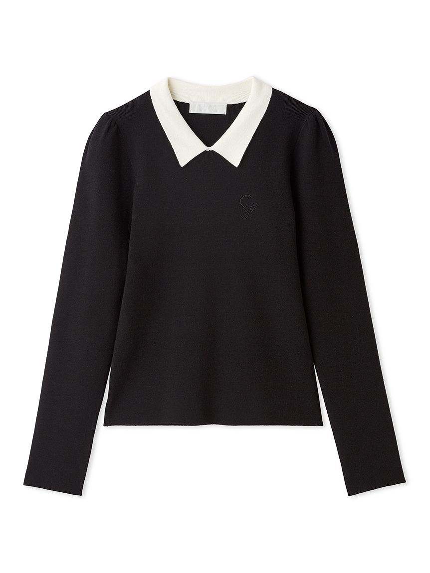 CELFORD「【洗える】カシミヤ混衿付きニットプルオーバー」|ニット・セーター|BLK
