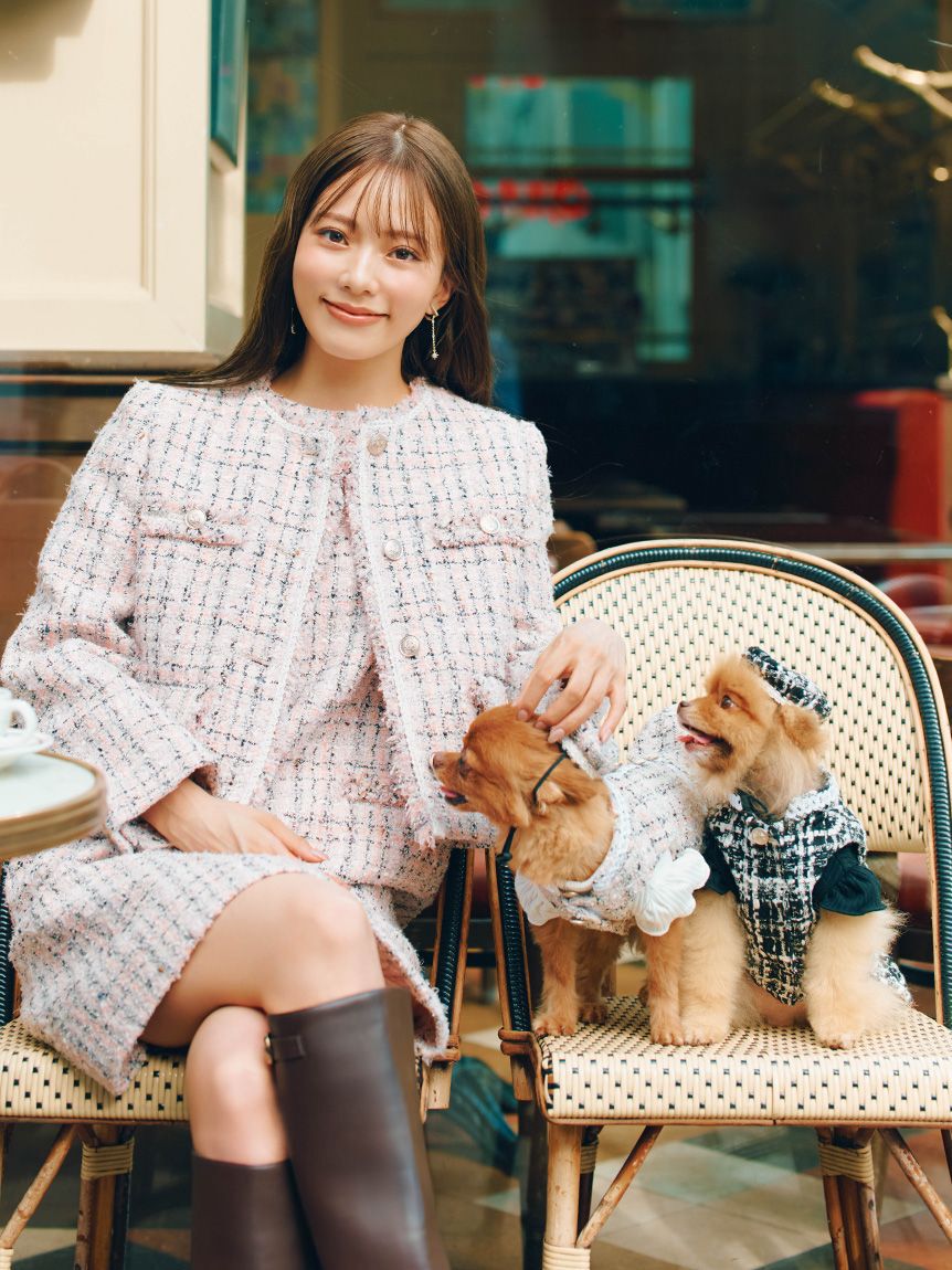CELFORD「【洗える】【DOG&CAT】ツイードドッキングカットワンピース」|その他|