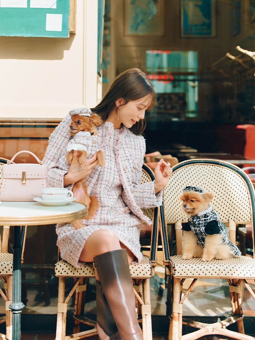 CELFORD「【洗える】【DOG&CAT】ツイードドッキングカットワンピース」|その他|
