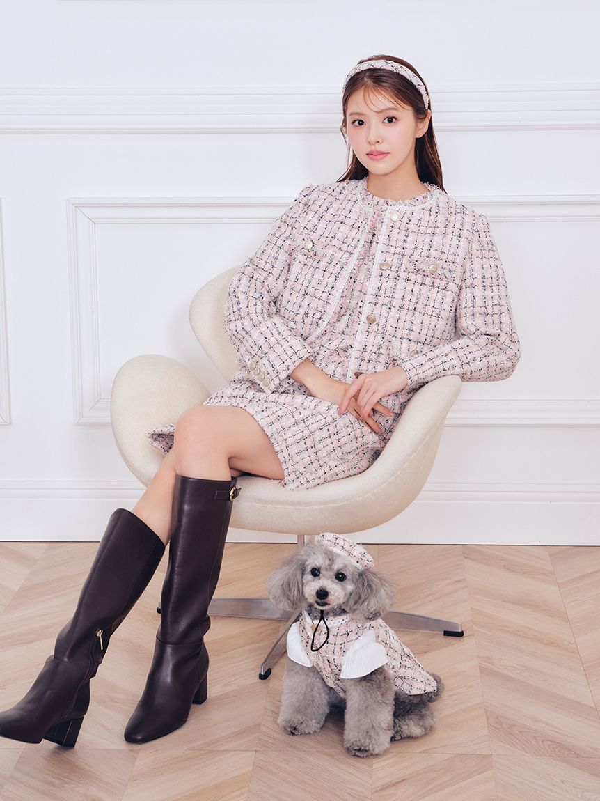 CELFORD「【洗える】【DOG&CAT】ツイードドッキングカットワンピース」|その他|
