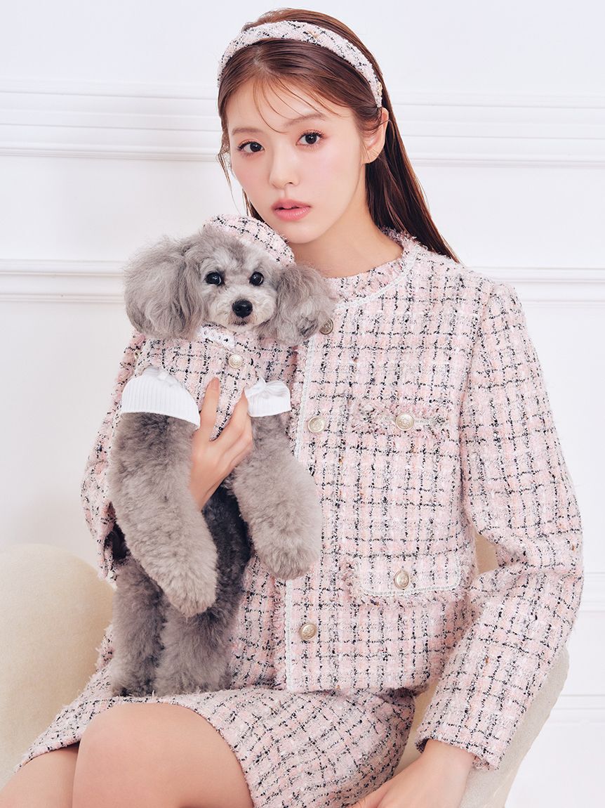 CELFORD「【洗える】【DOG&CAT】ツイードドッキングカットワンピース」|その他|
