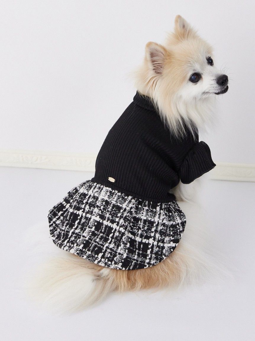 CELFORD「【洗える】【DOG&CAT】ツイードドッキングカットワンピース」|その他|