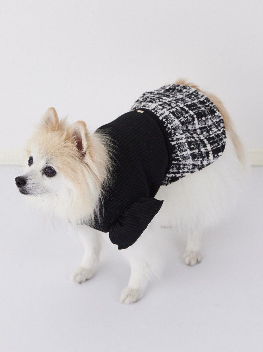 CELFORD「【洗える】【DOG&CAT】ツイードドッキングカットワンピース」|その他|