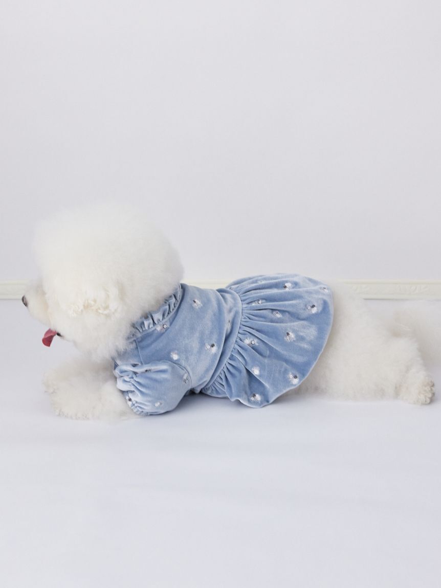 CELFORD「【洗える】【DOG&CAT】小花刺繍ベロアワンピース」|その他|