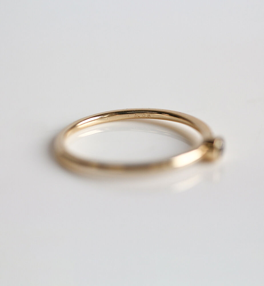  「一石 ブラックダイヤモンド 0.05ct リング | K10YG」|リング|