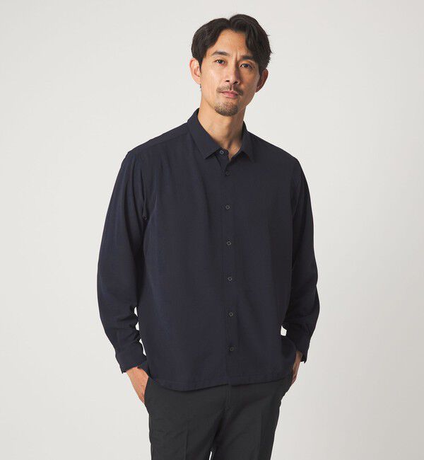 UNITED ARROWS green label relaxing「【WEB限定】JUST fit ソフト ドレープ コンフォート シャツ」|シャツ・ブラウス|NAVY