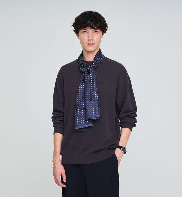 UNITED ARROWS green label relaxing「コットン カシミヤ ミラノリブ クルーネック ニット -ハンドウォッシャブル-」|ニット・セーター|