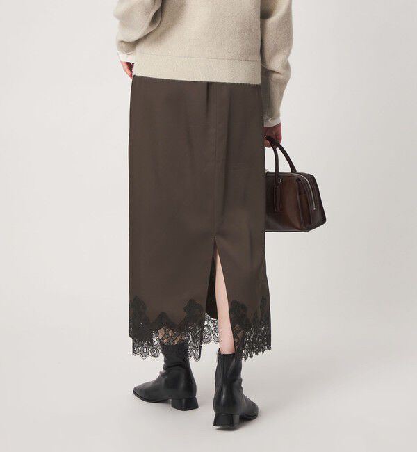 UNITED ARROWS green label relaxing「サテン スソレース ナロー タイト スカート」|スカート|