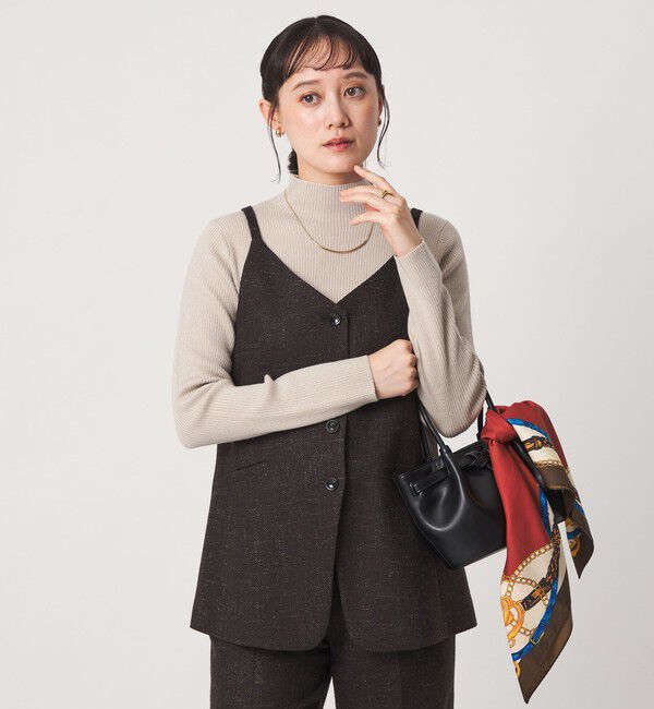 UNITED ARROWS green label relaxing「リブ ラメ ボトルネック ニット ウォッシャブル ナチュラル」|ニット・セーター|