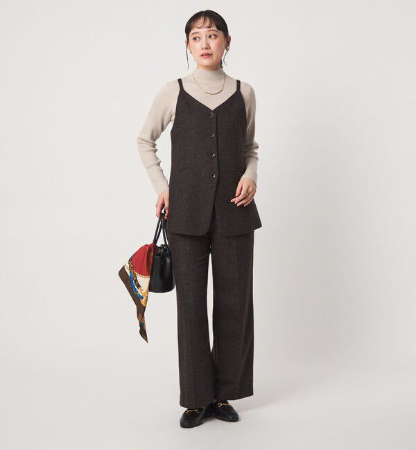 UNITED ARROWS green label relaxing「リブ ラメ ボトルネック ニット ウォッシャブル ナチュラル」|ニット・セーター|