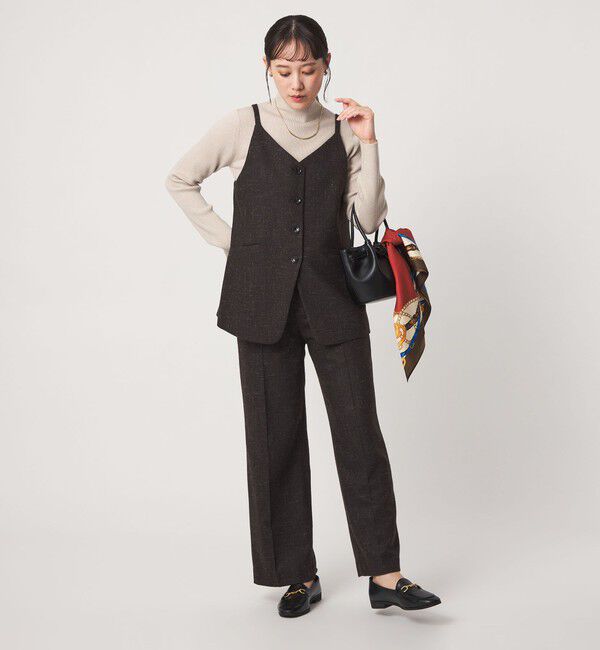 UNITED ARROWS green label relaxing「リブ ラメ ボトルネック ニット ウォッシャブル ナチュラル」|ニット・セーター|