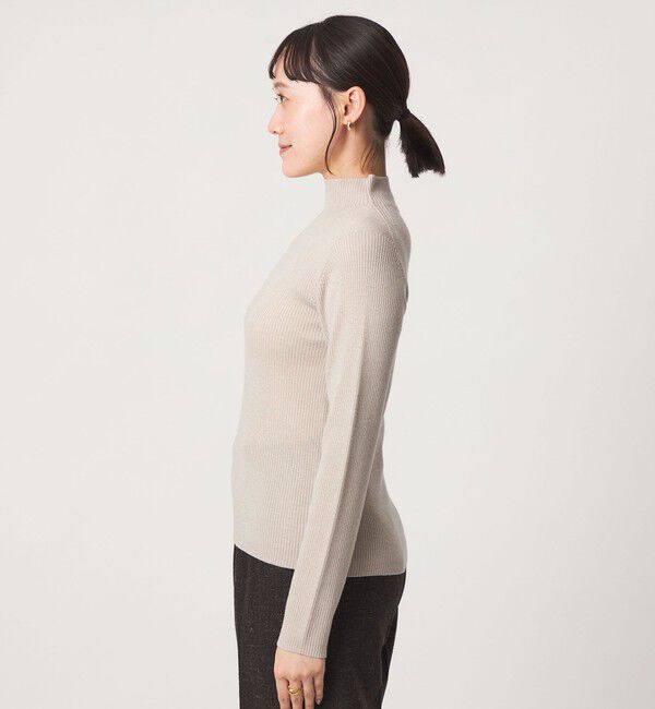 UNITED ARROWS green label relaxing「リブ ラメ ボトルネック ニット ウォッシャブル ナチュラル」|ニット・セーター|