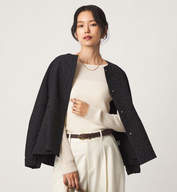 UNITED ARROWS green label relaxing「ウール リブ ボートネック ニット プルオーバー ウォッシャブル」|ニット・セーター|WHITE
