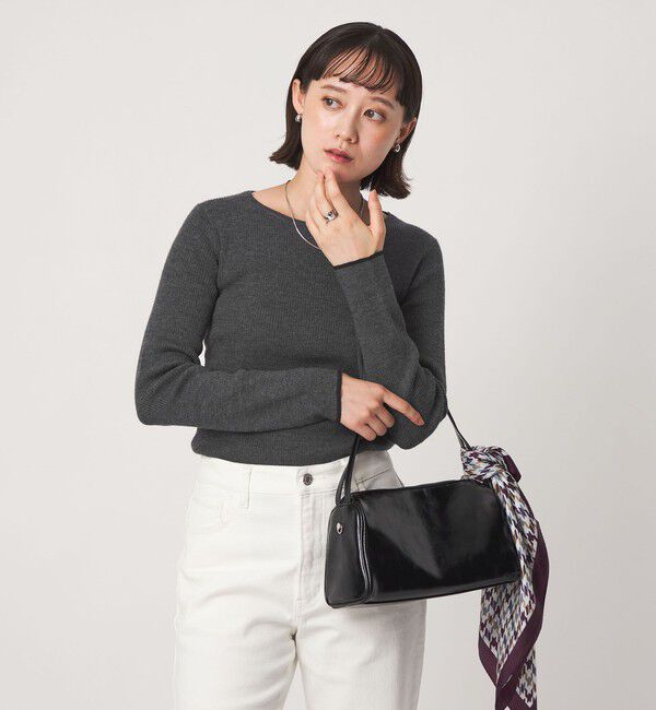 UNITED ARROWS green label relaxing「ウール リブ ボートネック ニット プルオーバー ウォッシャブル」|ニット・セーター|