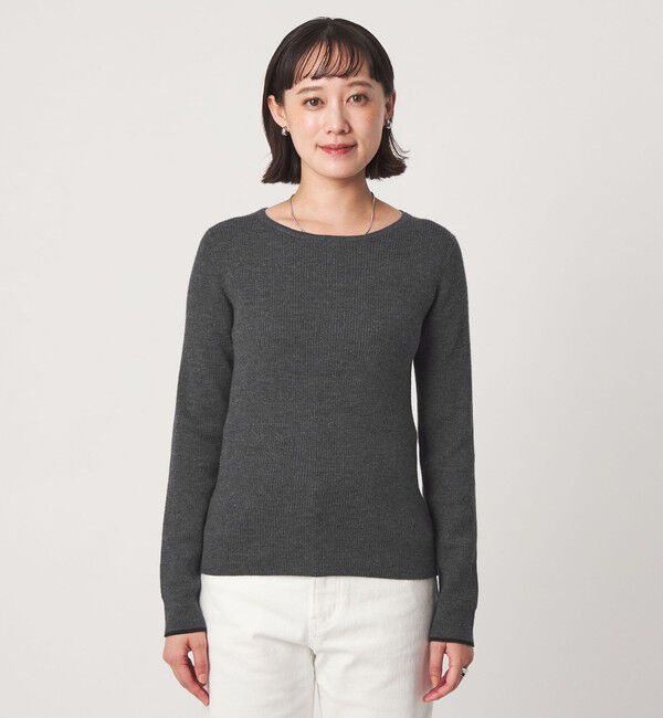 UNITED ARROWS green label relaxing「ウール リブ ボートネック ニット プルオーバー ウォッシャブル」|ニット・セーター|