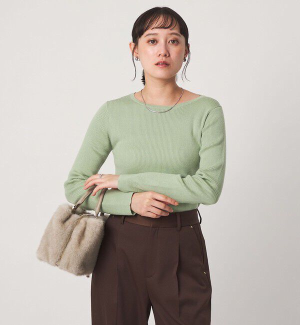UNITED ARROWS green label relaxing「ウール リブ ボートネック ニット プルオーバー ウォッシャブル」|ニット・セーター|