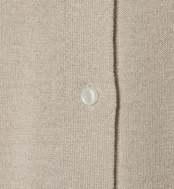 UNITED ARROWS green label relaxing「クルーネック ラメ カーディガン ウォッシャブル ナチュラル」|カーディガン|