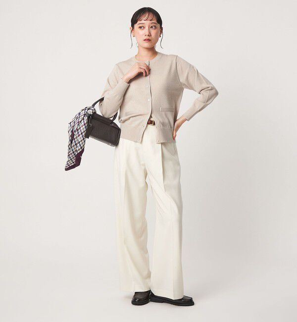 UNITED ARROWS green label relaxing「クルーネック ラメ カーディガン ウォッシャブル ナチュラル」|カーディガン|