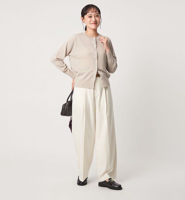 UNITED ARROWS green label relaxing「クルーネック ラメ カーディガン ウォッシャブル ナチュラル」|カーディガン|