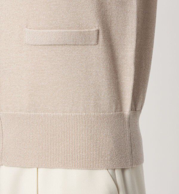 UNITED ARROWS green label relaxing「クルーネック ラメ カーディガン ウォッシャブル ナチュラル」|カーディガン|