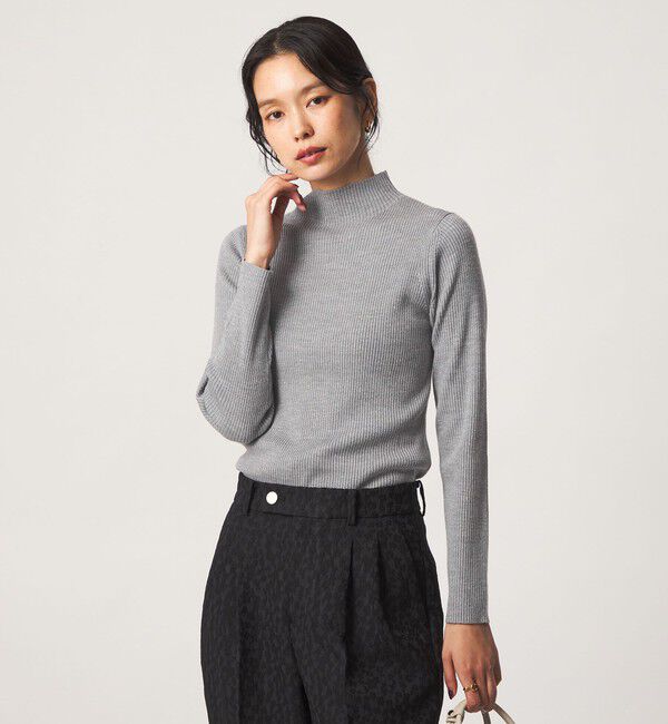 UNITED ARROWS green label relaxing「リブ ラメ ボトルネック ニット ウォッシャブル」|ニット・セーター|MD.GRAY