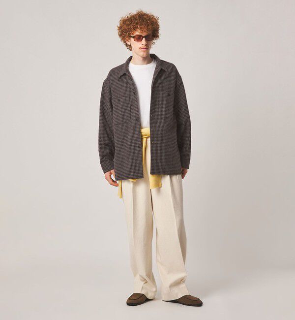 STEVEN ALAN「＜Steven Alan＞ ウォッシュド ウール チェック オープンカラー オーバー シャツ」|シャツ・ブラウス|