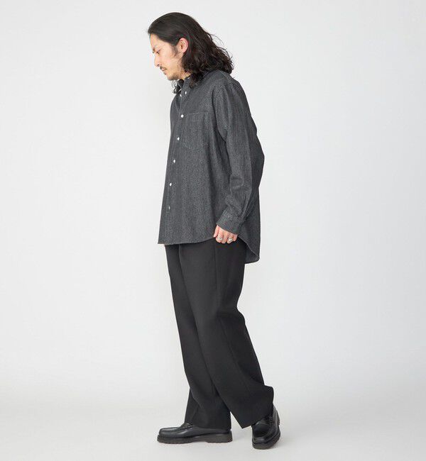 SHIPS「SHIPS: 6.5oz ウォッシュド デニム レギュラーカラー 長袖 シャツ」|シャツ・ブラウス|