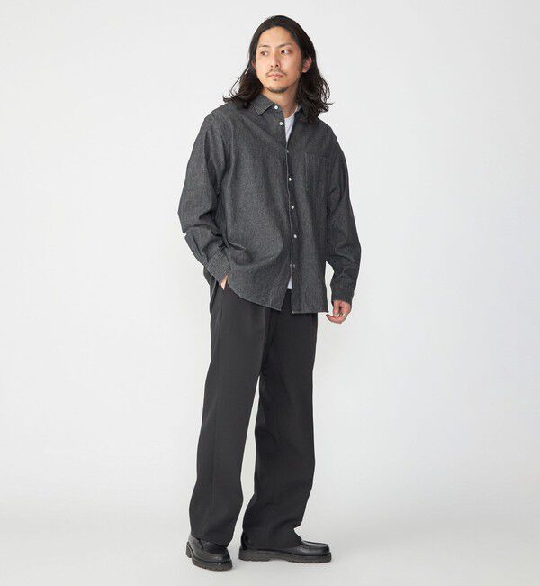 SHIPS「SHIPS: 6.5oz ウォッシュド デニム レギュラーカラー 長袖 シャツ」|シャツ・ブラウス|