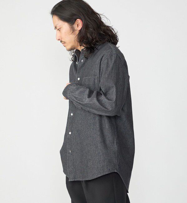 SHIPS「SHIPS: 6.5oz ウォッシュド デニム レギュラーカラー 長袖 シャツ」|シャツ・ブラウス|