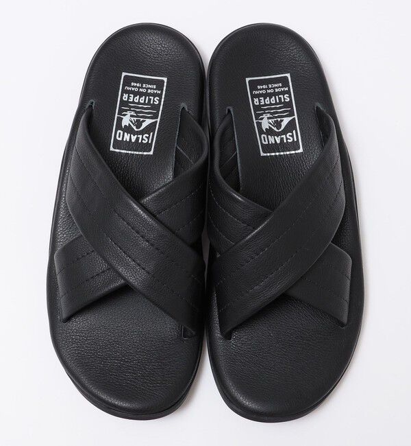 SHIPS「【SHIPS 別注】ISLANDSLIPPER: クロス レザー サンダル」|サンダル|
