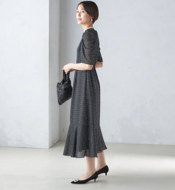 SHIPS for women「troisiemeCHACO:カット ジャカード ワンピース（セレモニー対応可）」|ワンピース|
