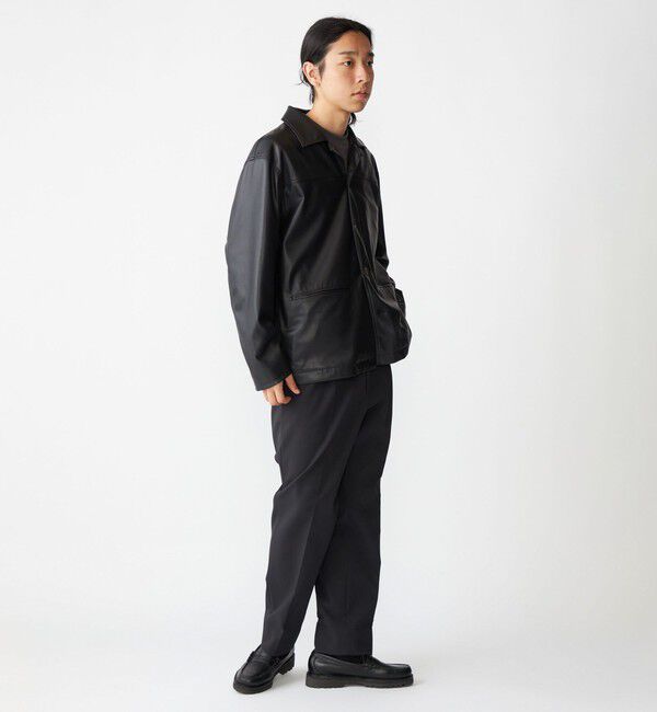 SHIPS「BENCH MARKING SHIRT: 合成皮革 カーコート」|ブルゾン・スタジャン|