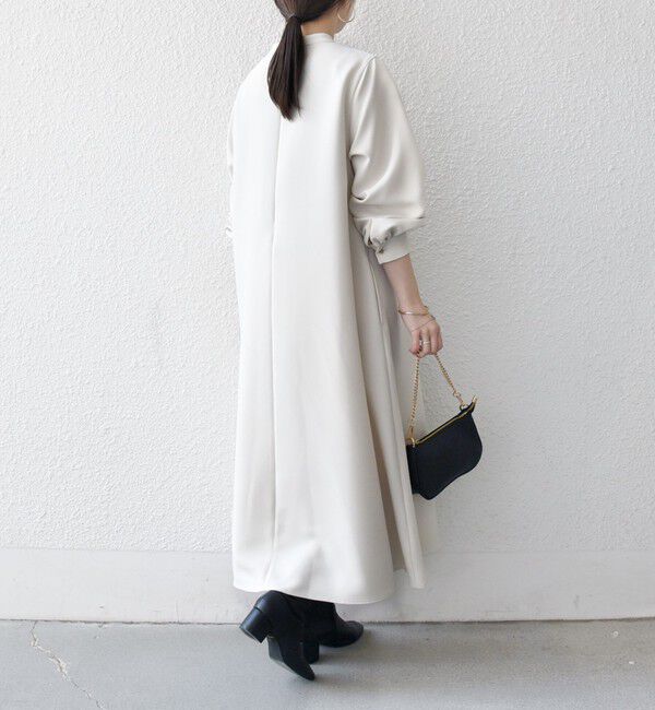 SHIPS any「〈洗濯機可能〉ダブルクロス フリル パフ スリーブ ワンピース［NAVY BLUE］」|ワンピース|