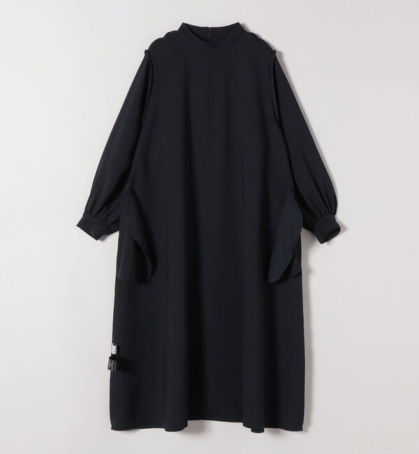 SHIPS any「〈洗濯機可能〉ダブルクロス フリル パフ スリーブ ワンピース［NAVY BLUE］」|ワンピース|