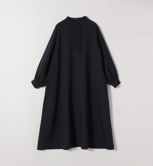 SHIPS any「〈洗濯機可能〉ダブルクロス フリル パフ スリーブ ワンピース［NAVY BLUE］」|ワンピース|