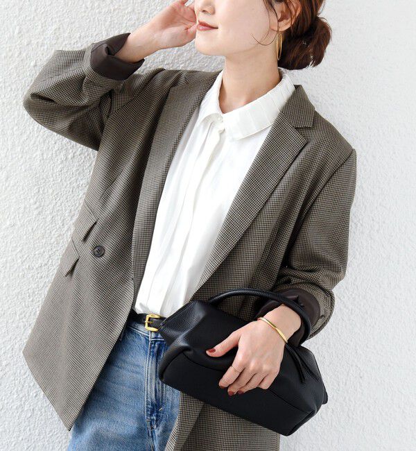 SHIPS for women「〈手洗い可能〉襟 タック サテン ロング スリーブ ブラウス」|シャツ・ブラウス|
