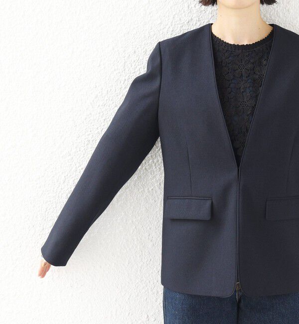 SHIPS for women「〈洗濯機可能〉FUNCTION ツイル ジャケット 26AW」|ノーカラージャケット|