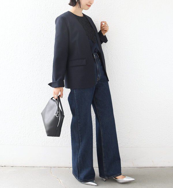 SHIPS for women「〈洗濯機可能〉FUNCTION ツイル ジャケット 26AW」|ノーカラージャケット|
