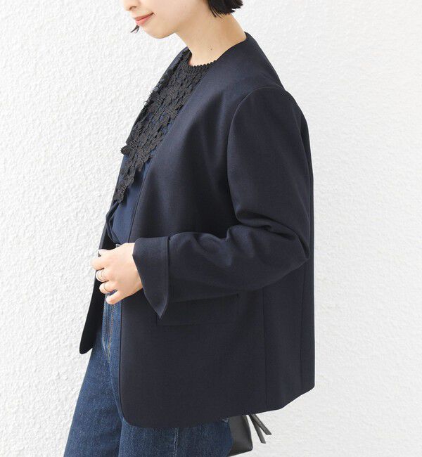 SHIPS for women「〈洗濯機可能〉FUNCTION ツイル ジャケット 26AW」|ノーカラージャケット|