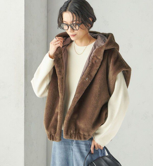 SHIPS for women「【一部SHIPS別注】Vincent et Mireille: ポリエステル ファー ベスト」|その他|