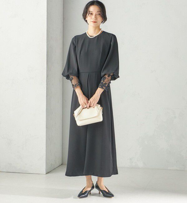 SHIPS for women「【SHIPS別注】kaene:〈洗濯機可能〉袖 レース フロント タック ワンピース（セレモニー対応可）」|ワンピース|