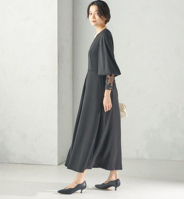 SHIPS for women「【SHIPS別注】kaene:〈洗濯機可能〉袖 レース フロント タック ワンピース（セレモニー対応可）」|ワンピース|