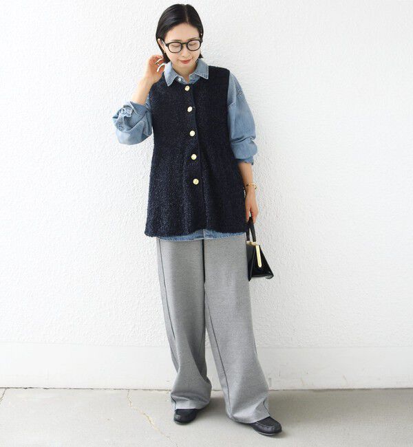 SHIPS for women「【SHIPS別注】TORRAZZO DONNA:〈手洗い可能〉ペプラム ニット ジレ」|ベスト・ジレ|