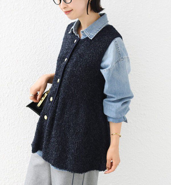 SHIPS for women「【SHIPS別注】TORRAZZO DONNA:〈手洗い可能〉ペプラム ニット ジレ」|ベスト・ジレ|