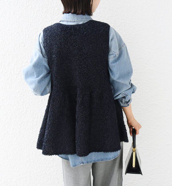 SHIPS for women「【SHIPS別注】TORRAZZO DONNA:〈手洗い可能〉ペプラム ニット ジレ」|ベスト・ジレ|